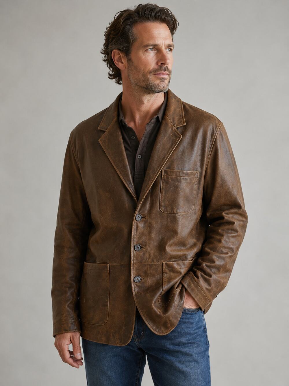 The Territory Ahead VTG Men's SZ XL Buttery Soft Lightweight Leather Jacket